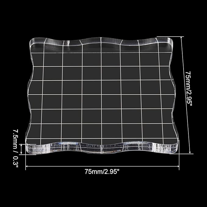 PATIKIL 3" x 3" Acrylic Stamp Block - Image 2