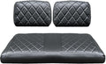 NOKINS Golf Cart Seat Covers Fit for Yamaha G2 G8 G9 G11 G14 G16 G19 G20 G21 G22 OEM Standard Front Seat Cushion, Yamaha Replacement Front Seat Covers, Golf Cart Accessories (Black&Black Stitch)
