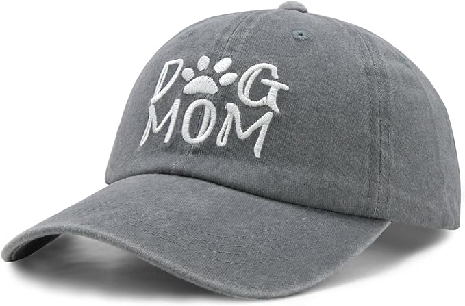 Waldeal Women's Embroidered Dog Mom Hat Adjustable Denim Baseball Cap