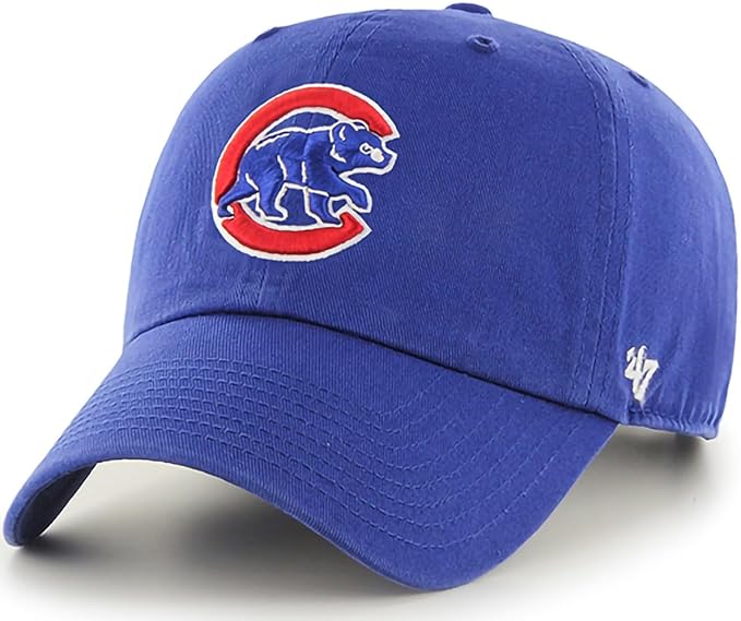 47 Brand MLB Team Color Home Primary Logo Clean Up Adjustable Baseball Cap Hat, Adult One Size Fits All