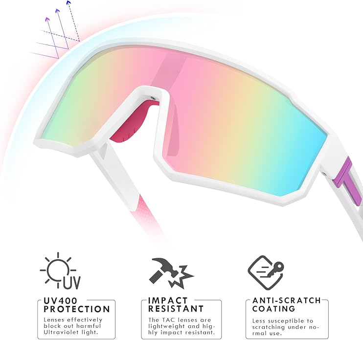 MVPTGRS Youth Baseball Sunglasses for Boys Girls Age 8-14 TR90 Frame Kids Sport Sunglasses for Softball Cycling Baseball Golf