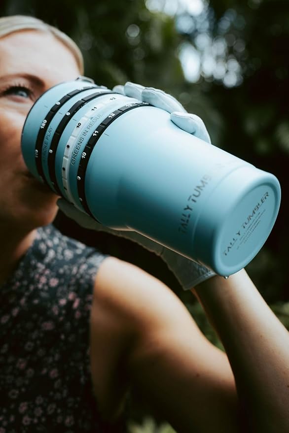 Tally Tumbler Golf Stainless Steel Cup, 30 oz Leak Proof Lid, Double Wall Insulation, Golf Tumbler with Score Keeping Counter (Tee Time Teal)