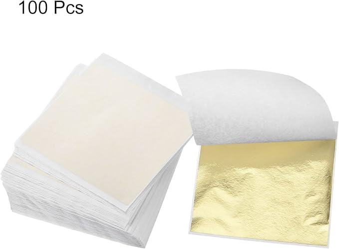 MECCANIXITY Gold Leaf Foil Sheet, Light Silver Leaf Papers, 3.3 x 3.1inch - Image 3