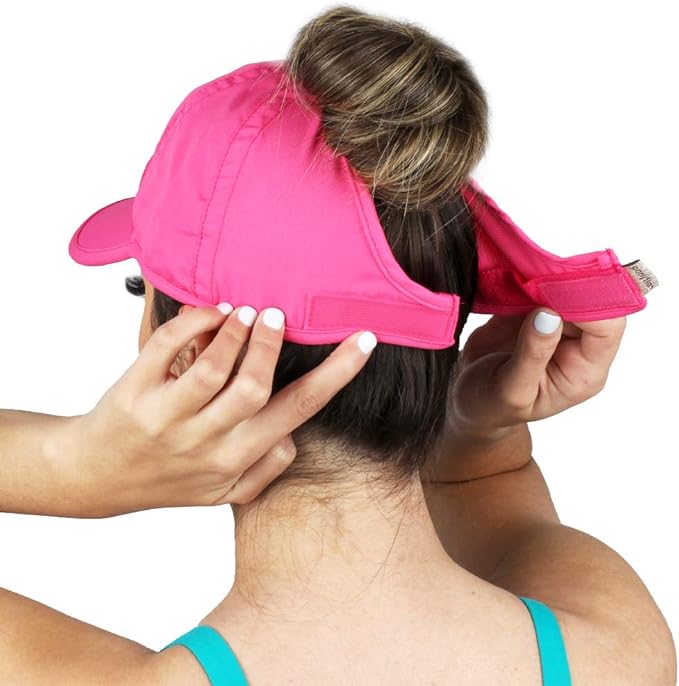 Ponyflo Women’s Ponytail Baseball Cap, Patented Active Feather-Light Hat with Open Back