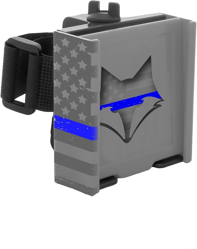 DESERT FOX GOLF Phone Caddy – American Flag Golf Cart Phone Holder – Secure Velcro Mount, One-Hand Access, Universal Fit, Patriotic Golf Accessories (Blue Line)