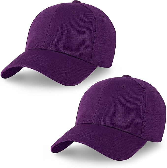 2-Pack Classic Structured Baseball Cap Adjustable Snapback Multipack Ball Caps for Custom Embroidery Running Workouts Outdoor