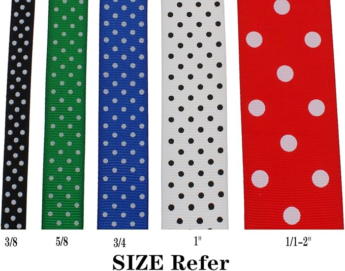 Polka Dot Grosgrain Ribbon 25 Yard Each Roll 100% Polyester - Image 5