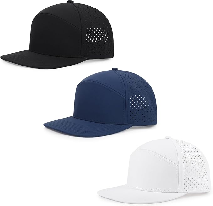 Quick Dry Baseball Cap Flat Brim Snapback Hat Sun and Rain Protection Golf Hat for Men Women