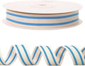 10 Yards × 3/5 Inch Blue Natural Cotton Ribbon, Double Sided Webbing Straps by Unknown