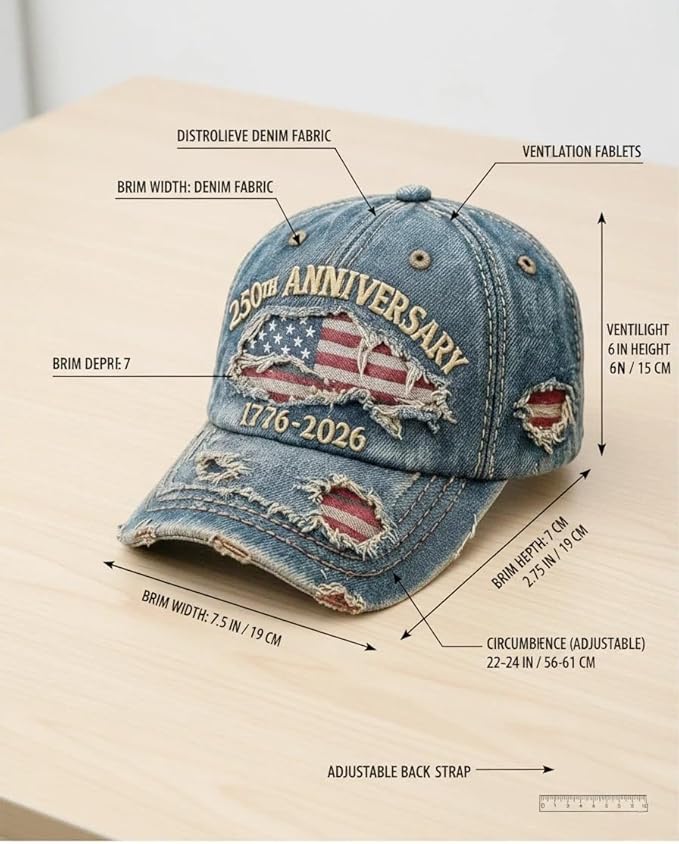250th Anniversary USA Hat Eagle 250 Year American Anniversary Baseball Cap Adjustable Patriotic Hats