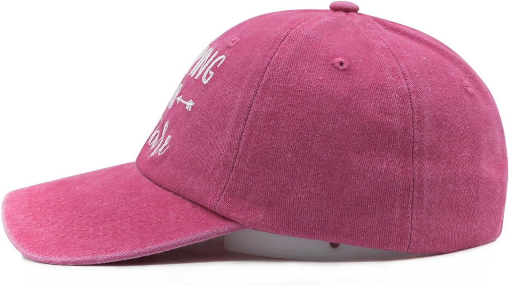 Waldeal Embroidered Camping Hair Don't Care Hat Adjustable Washed Baseball Cap for Women Men