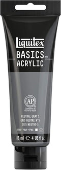 Liquitex BASICS Acrylic Paint, 118ml Tube, Neutral Gray Value 5 by Liquitex