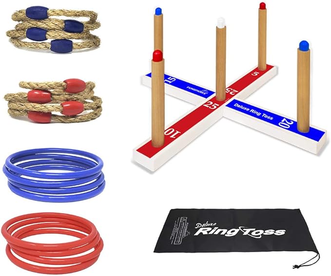 Ring Toss Game for Kids, Fun Ring Tossing Outdoor Game Set Carnival Games Set - Image 5