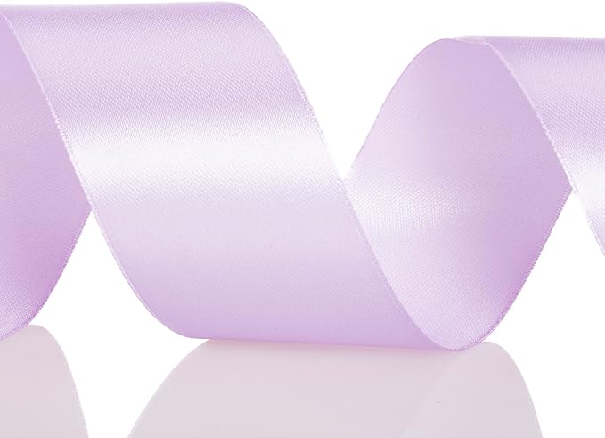 1 1/2 Inch Lilac Solid Satin Ribbon, 50 Yards Craft Fabric Ribbon - Image 4