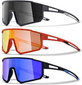 3PACK Kids Sunglasses for 6-14 Boys Girls, Youth Baseball and Cycling UV400 Protection Goggles