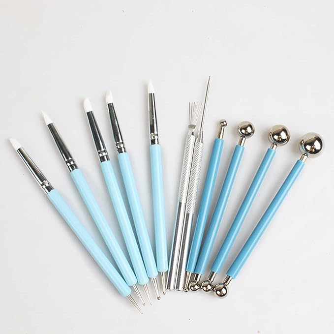 11件粘土雕刻工具, 细节针，陶器工具套件, 儿童和成人的陶瓷用品, 各种各样成人陶器和雕塑工具 - Image 3