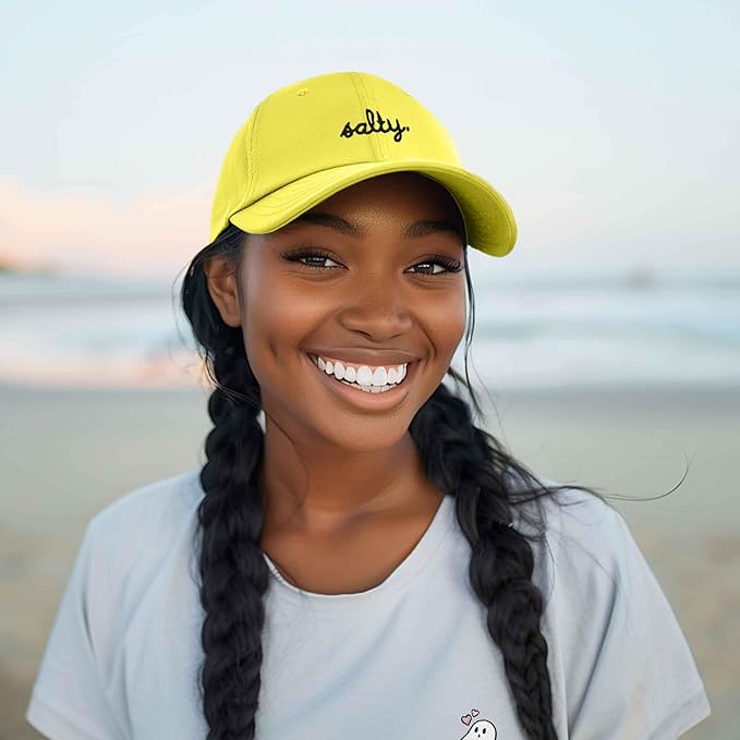 DALIX Salty Embroidered Cotton Beach Baseball Cap Adjustable Dad Hat Womens