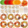 Hollowfly 48 Sets Fall Thanksgiving Paper Wreath Craft Kits