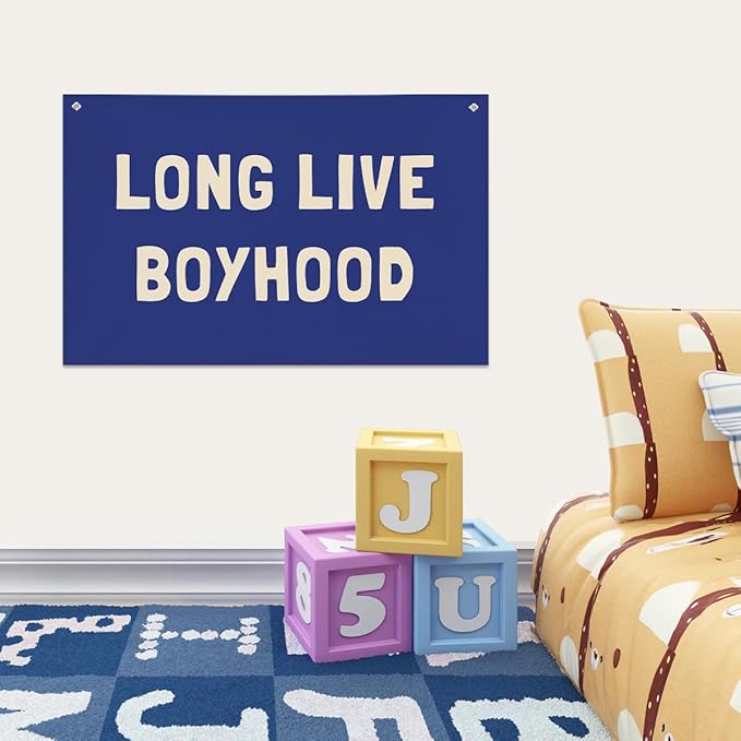 Long Live Boyhood Banner, Boys Room Decor, Canvas Banner Wall Hanging Flag Decor - Image 6