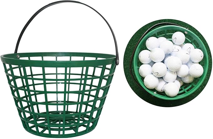 SM SunniMix Unbreakable Golf Ball Basket, Golfball Container with Handle Ball Holder Contains 25/50/100 Balls Range Accessories