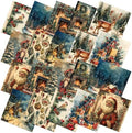 Hahafelt 10 Pcs Vintage Christmas Quilting Fabric Bundles 20 x 20 Inch