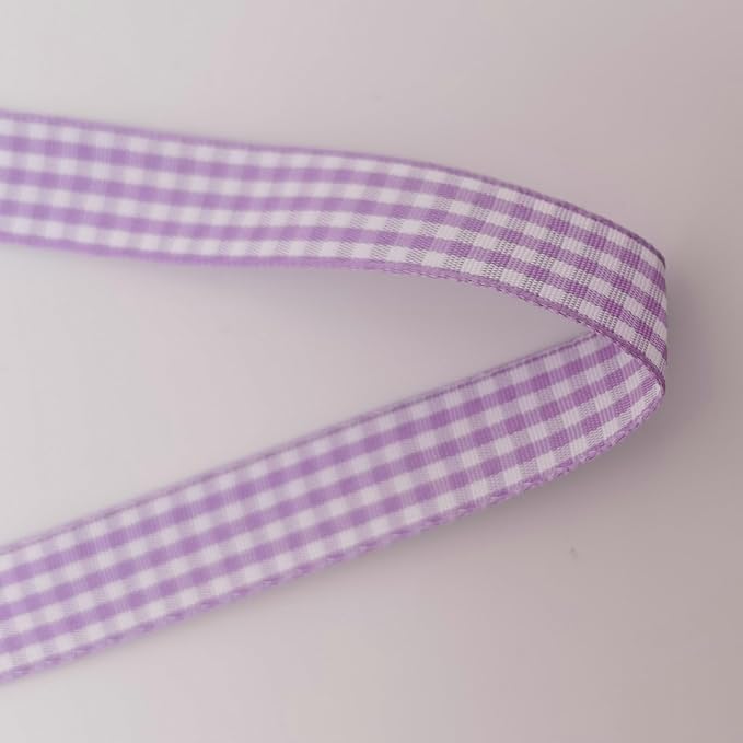 Purple Gingham Plaid Checked Ribbon 25 Yards Each Roll 100% Polyester - Image 8