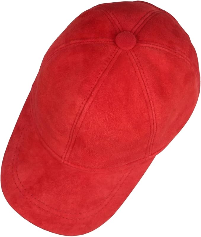 Suede Leather Baseball Cap – Unstructured 6 Panel Adjustable Strapback Hat for Men & Women