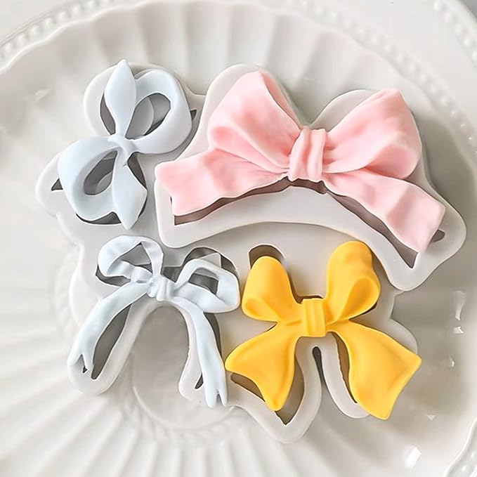 3PCS Bow Silicone Molds, Cute Bow Chocolate Molds Fondant Molds, Handmade Candy - Image 6
