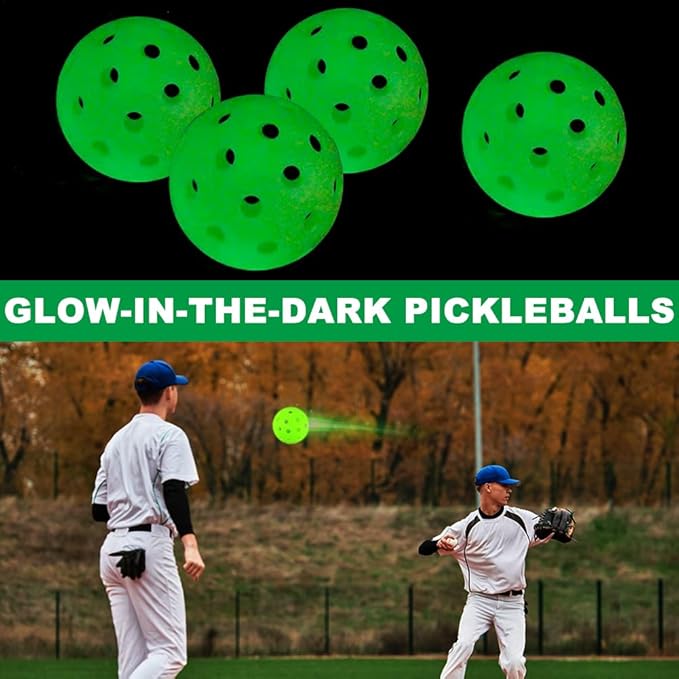 Baseball Home Plate Set, Glow in The Dark Baseball Softball for Practice, with 3 Base Plates, a Home Plate,a Pitcher’s Plate, 4 Pickballs, 1 Storage Bag