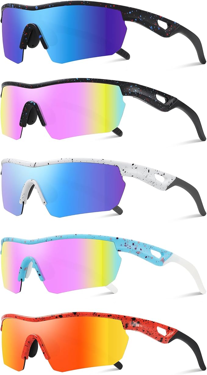 Kids Sunglasses Youth Baseball Sunglasses for Boys Girls 3-12 Polarized Softball Sports Goggles UV Protection