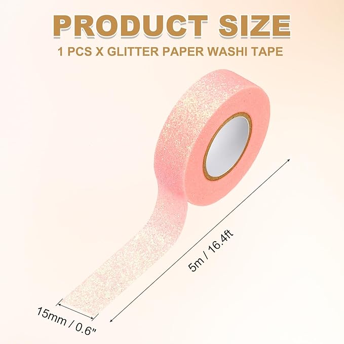 PATIKIL 1 Roll Glitter Paper Washi Tape, Washi Decorative Tape - Image 2