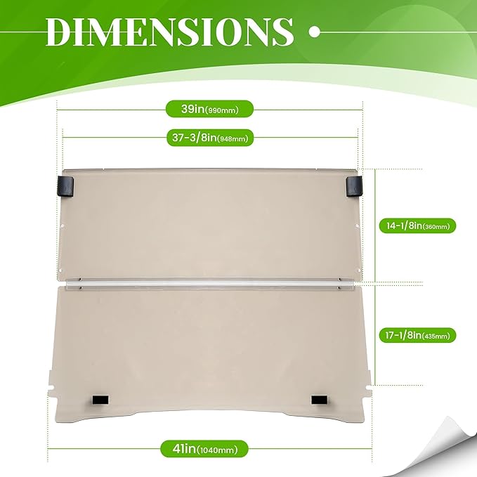 HECASA Windshield Compatible with 1994-2014 EZGO TXT & Medalist Gas or Electric Golf Cart Flip Windscreen