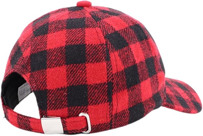 Classic Red-Black Baseball Caps Plaid-Checkered Baseball Hat Buffalo Christmas Hat for Women Men