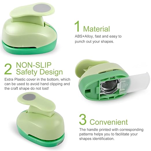 UCEC Heart Cutter 3 Pcs 1+5/8+3/8 Inch Hole Punch Heart Shapes Craft Punch - Image 5