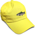 Custom Soft Baseball Hat Embroidered Dad Hat Fish Rainbow Trout Men & Ladies Baseball Cap Cotton