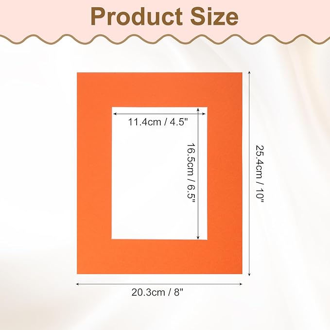 Picture Mats, 8 x 10 for 5 x 7 Pictures Acid Free White Core Bevel Cut Frame - Image 2