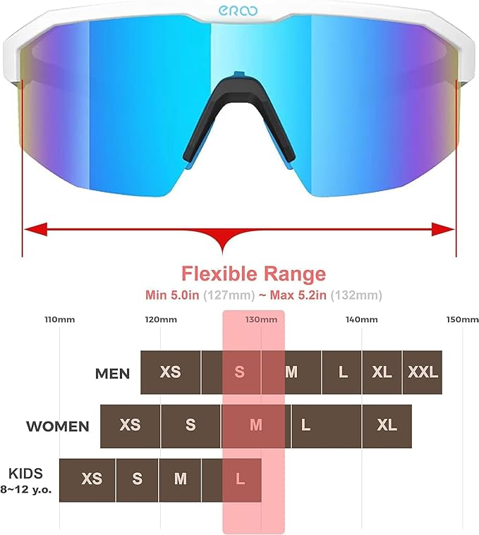 Eazyrun Youth Kids Polarized Sports Sunglasses for Age 8-12 Softball Baseball Cycling Glasses UV Protection for Girl Boy