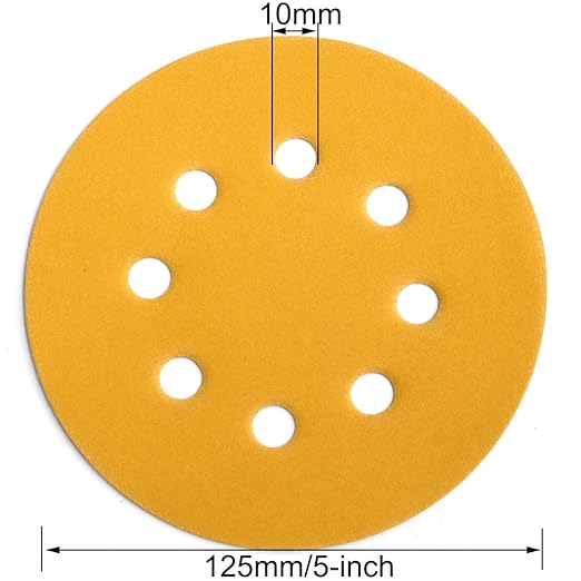 5-Inch 8-Hole Hook and Loop Sanding Discs 600-Grit Random Orbit Sandpaper - Image 6