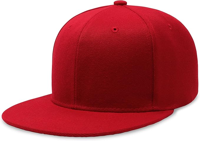 CHOK.LIDS Flat Bill Visor Classic Snapback Hat Blank Adjustable Brim High Top End Trendy Color Style Plain Tone Baseball Cap