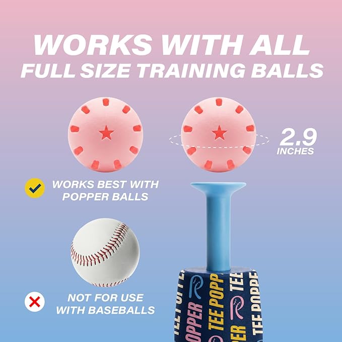 Bandit Sports Coach RAC Tee Popper, Durable Nylon Strength for Long-Lasting Hitting, Batting Tee, Baseball Training for Practicing Hitting Without a Pitcher (Ball not Included)