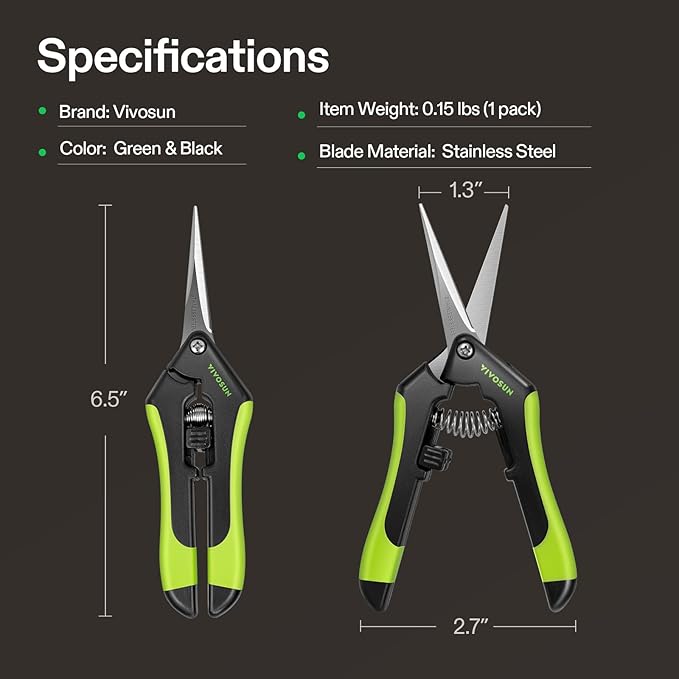 VIVOSUN Gardening Scissors, 6.5 Inch Hand Pruner, Pruning Shear - Image 3