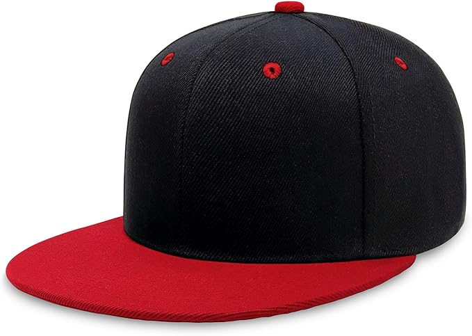 CHOK.LIDS Flat Bill Visor Classic Snapback Hat Blank Adjustable Brim High Top End Trendy Color Style Plain Tone Baseball Cap
