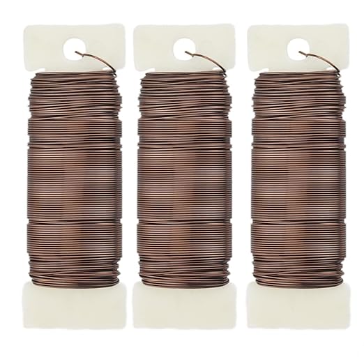 HAHIYO 22Gauge Coffee Color Metal Floral Wire - Image 2