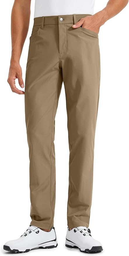 CRZ YOGA All Day Comfy 5-Pocket Golf Pants for Men - 28"/30"/32"/34" Quick Dry Lightweight Casual Work Stretch Trousers