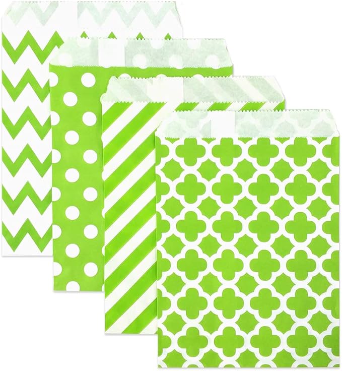 KEYYOOMY 200 Pcs Lime Green Candy Buffet Bags Small Cookie Bags Polka Dot Paper by KEYYOOMY