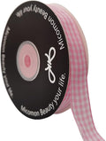 Pink Gingham Plaid Checked Ribbon 25 Yards Each Roll 100% Polyester by Micomon