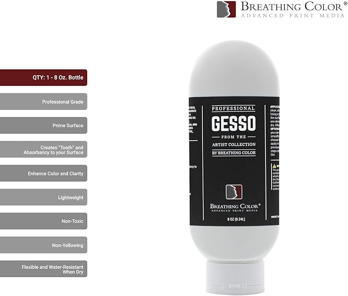 White Gesso Canvas Primer 8 oz Give Your Art The Ultimate Base Prime! Keep - Image 2