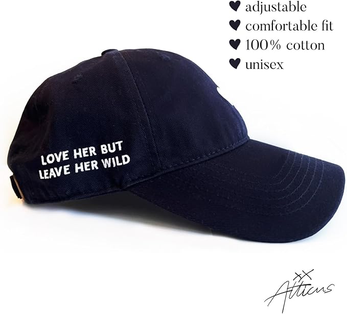 Atticus Poetry Hat, Embroidered Brushed Cotton Women’s Baseball Hat Unisex Fit, Adjustable One Size