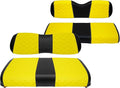 Golf Cart Seat Covers Front and Rear Waterproof and Sun Resistant Marine Grade Vinyl Leather Seat Cover Accessories for Club Car DS 2000.5-up, Yellow(4PCS)