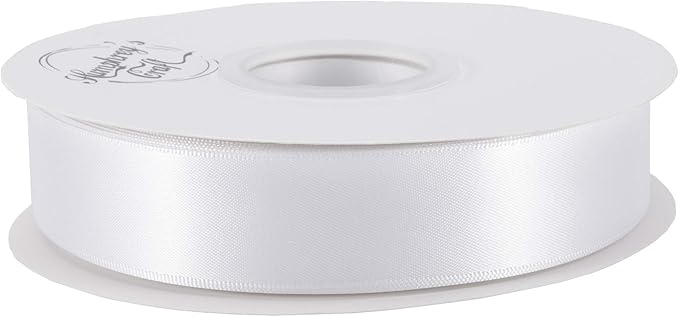 Satin Ribbon 1 Inch White Double Faced - Image 3